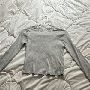 Ardene Heather Gray Ribbed Top